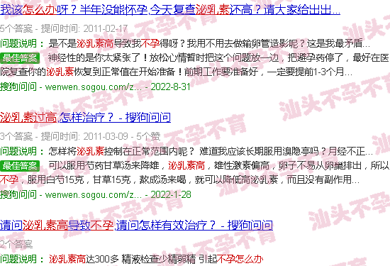 汕头泌乳素高不孕怎么办 汕头泌乳素高不孕怎么办