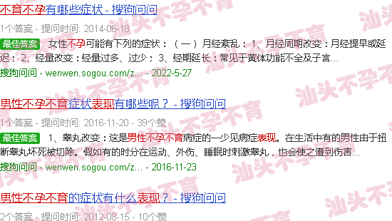 汕头男性不孕不育表现 汕头男性不孕不育表现